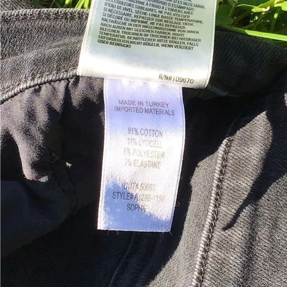 AGOLDE Sophie Mid Rise Black Ankle Skinny Jeans Distressed Hem Denim Size 27 - Picture 4 of 5